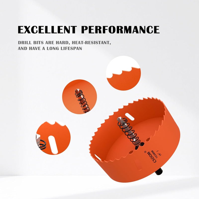 CSOOM 4" (102mm) Bi-Metal Hole Saw for Plastic, Wood, Plywood, Thin Steel and Thin Aluminum Sheets - Image 3